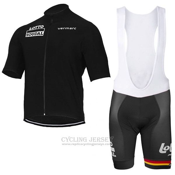 2017 Cycling Jersey Lotto Soudal Black Short Sleeve and Bib Short